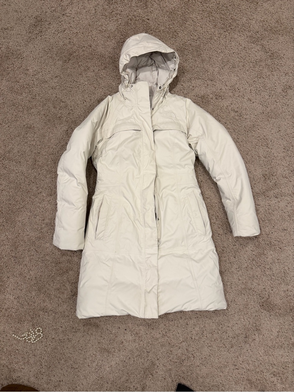 The North Face Women's Hooded Down Puffer Coat in White